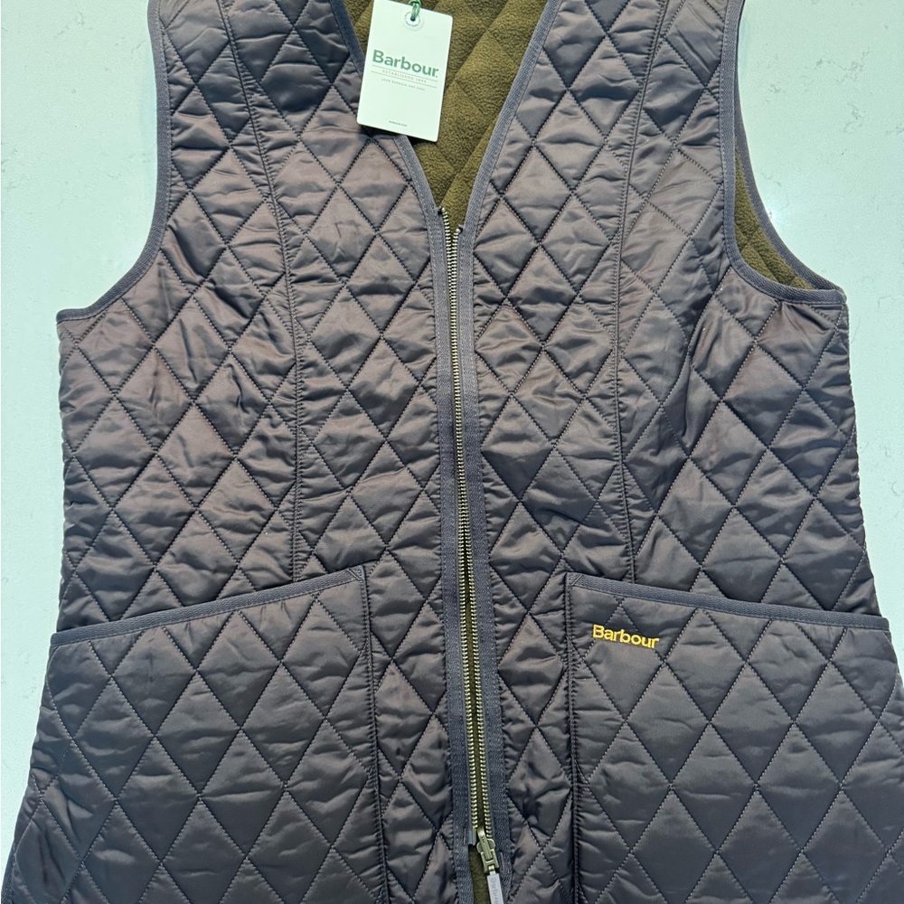 New Barbour Women's Quilted Charcoal Vest size 12/L